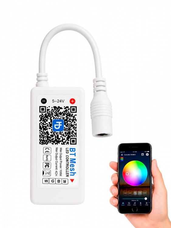 Огонек OG-LDL32 LED контроллер DC 5-24В (Bluetooth, RGBW, 5PIN)